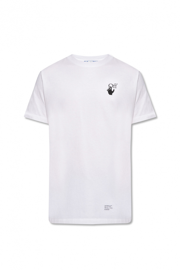 White logo t shirt adidas originals t shirt black white Off